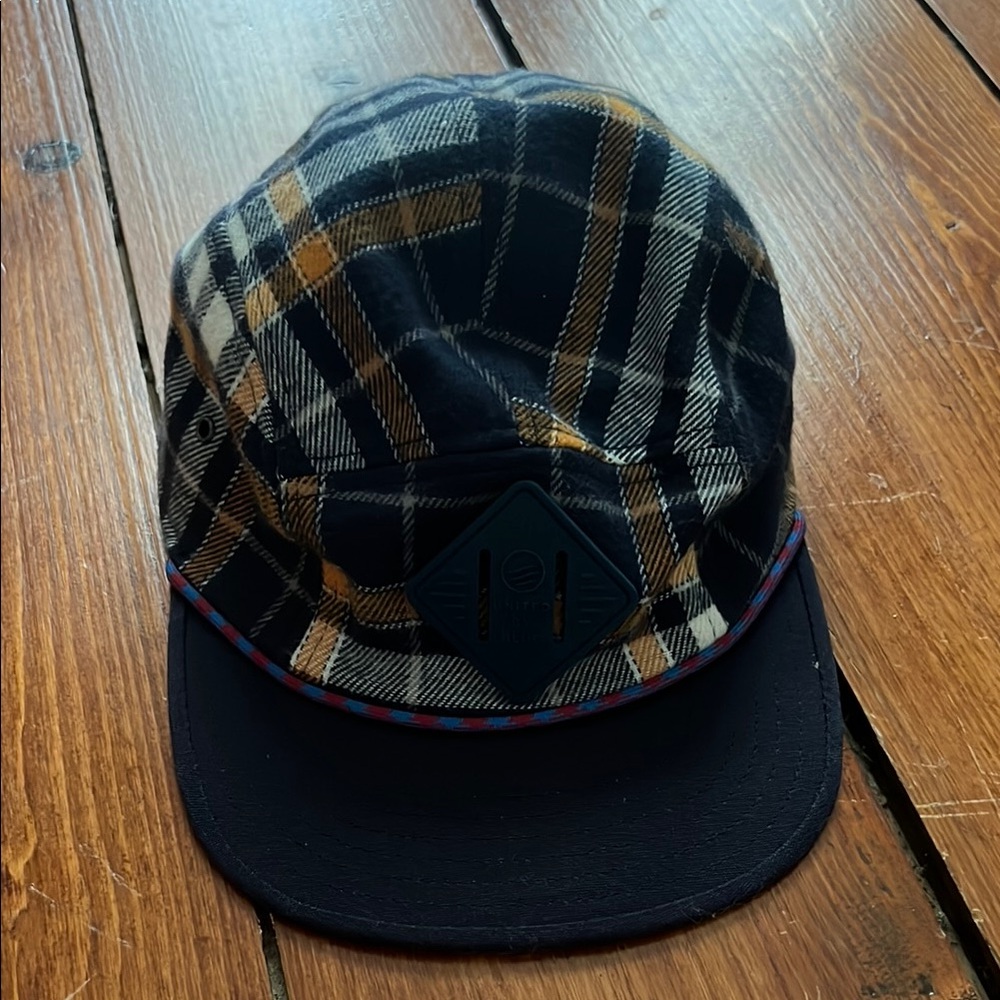 Plaid Blue and Yellow 5 Panel Hat